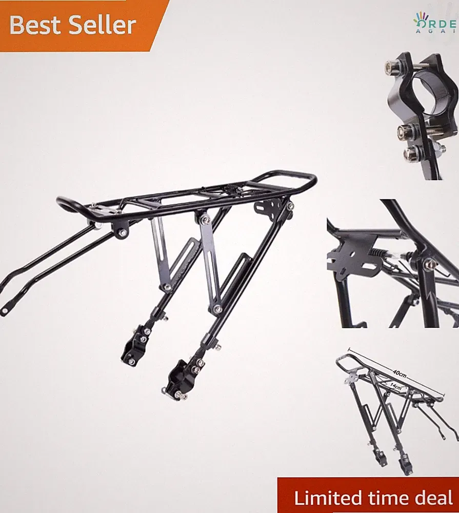 Adjustable Bike Rack Alloy Steel Bicycle Cargo Carrier for Long Distance Travel